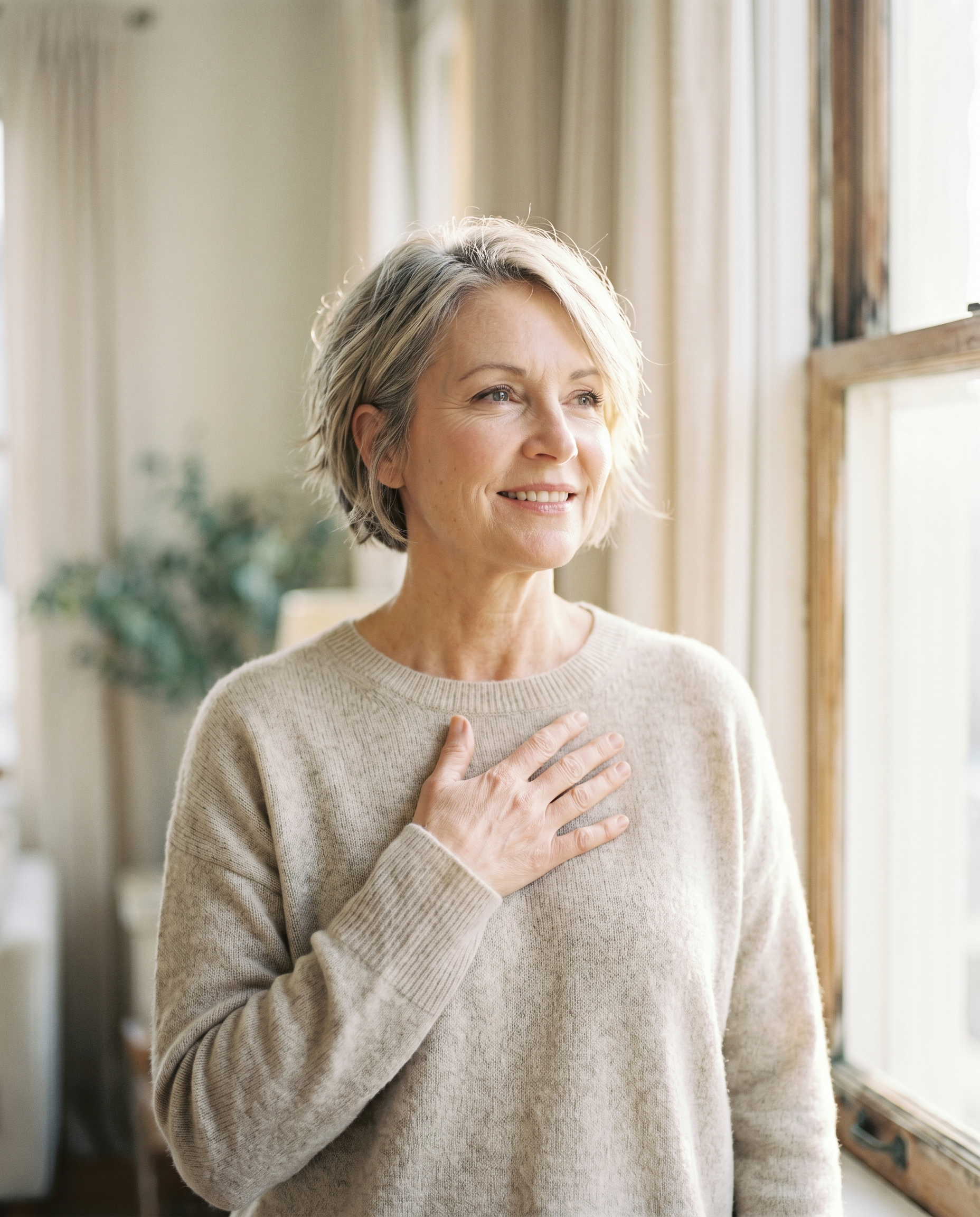 Reconstructive surgery patient, calm and hopeful
